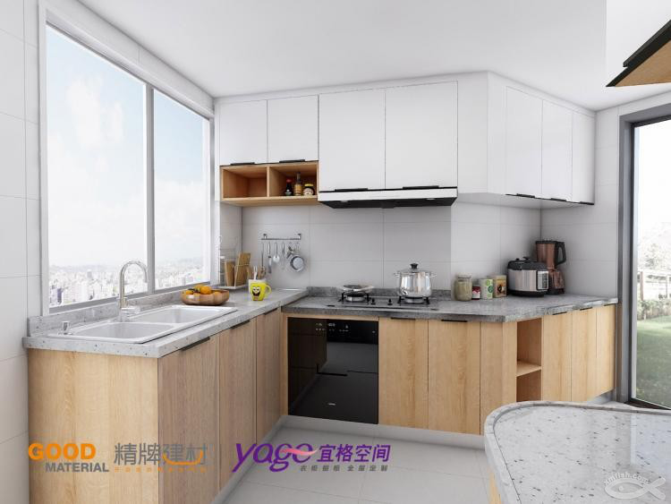 看瓷磚的空閑時(shí)間還能改櫥柜方案，方便！ 體驗(yàn)宜格空間現(xiàn)場實(shí)時(shí)修改效果圖