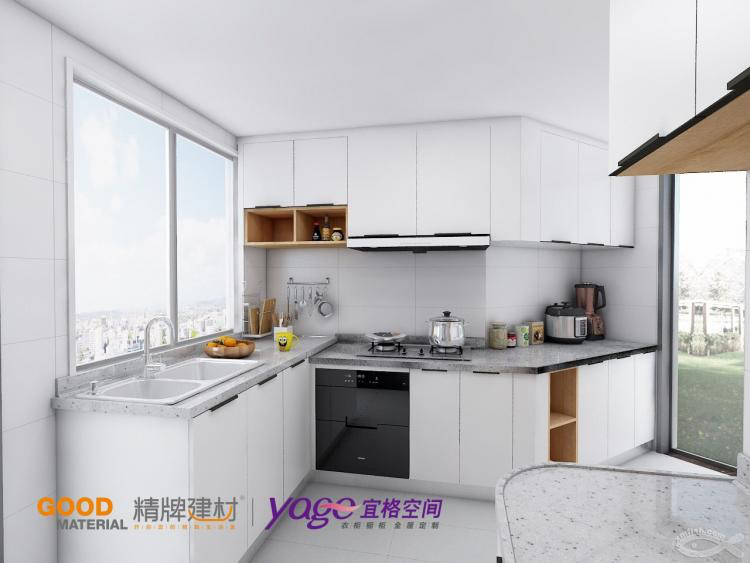 看瓷磚的空閑時(shí)間還能改櫥柜方案，方便！ 體驗(yàn)宜格空間現(xiàn)場實(shí)時(shí)修改效果圖