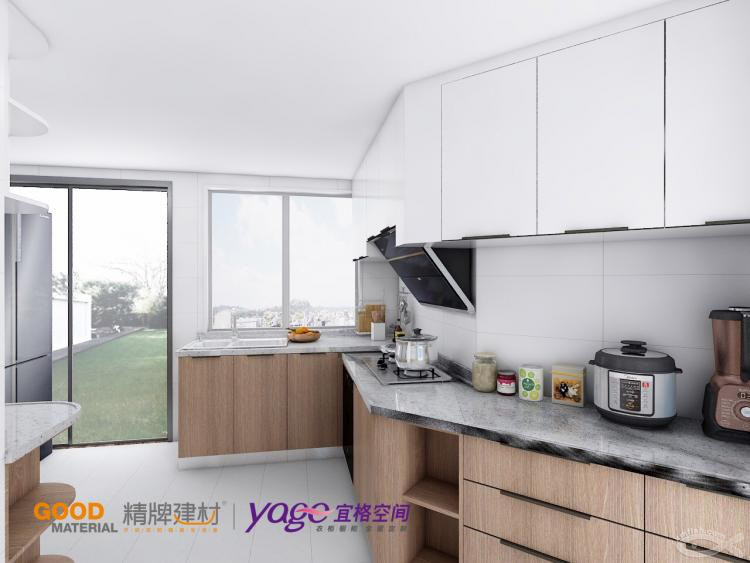 櫥柜方案再次修改，大贊宜格空間三維效果圖服務！