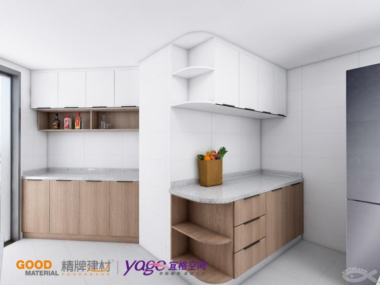 櫥柜方案再次修改，大贊宜格空間三維效果圖服務！