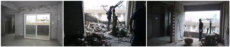 5月2日，敲墻完工，師傅很nice