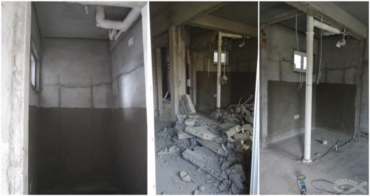 5月2日，敲墻完工，師傅很nice